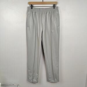 Monfrere Faux Leather Pants Mens Medium Gray Pull On Joggers Preppy NWOT